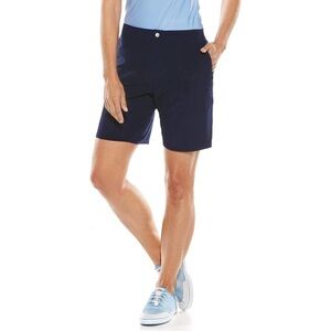 Coolibar Women’s Schooners Board Shorts UPF 50+ Navy Blue Sz 16 Beach Swim Pool